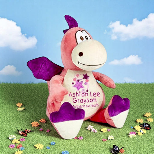 Pink Dragon Stuffed Animal Memorial Urn