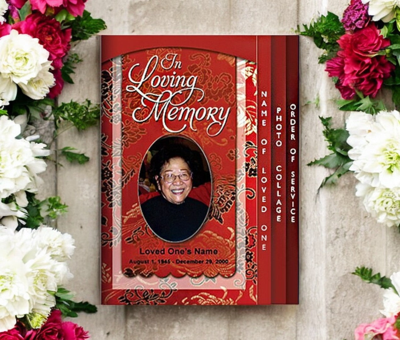 Dynasty 8-Sided Graduated Funeral Program Template