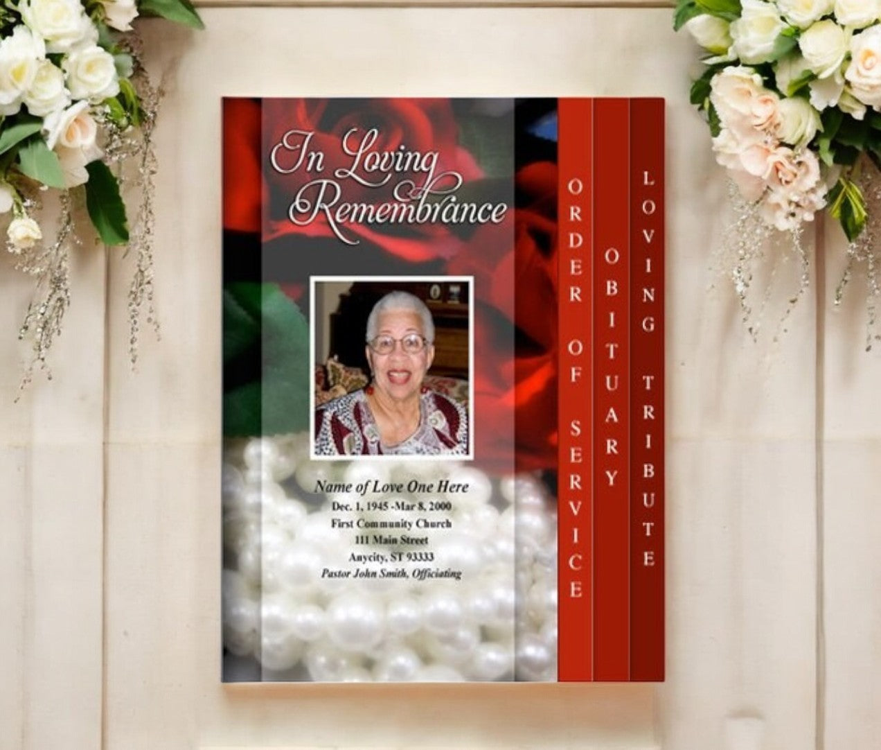 Elegance 8-Sided Graduated Funeral Program Template