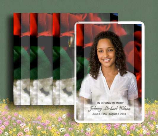 Elegance Funeral Prayer Card Design & Print (Pack of 50)