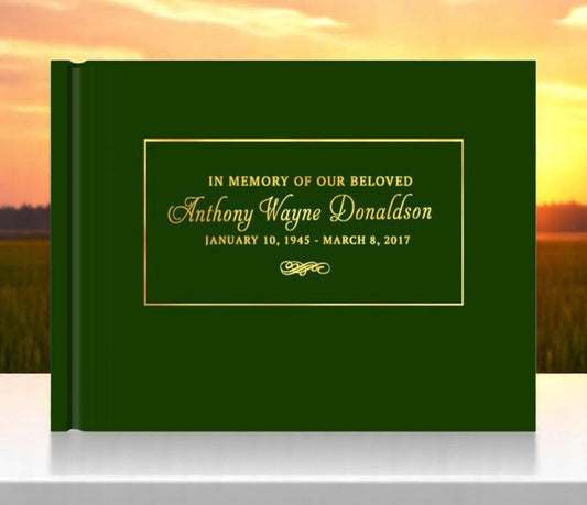 Elegant Frame Landscape Funeral Guest Book