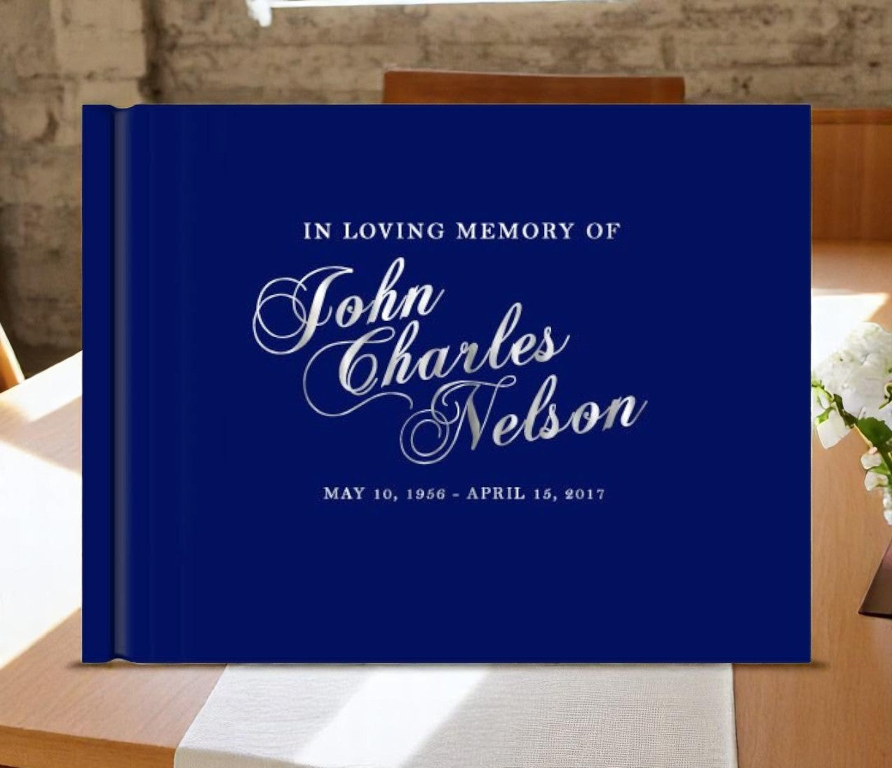Elegant Memorial Landscape Funeral Guest Book