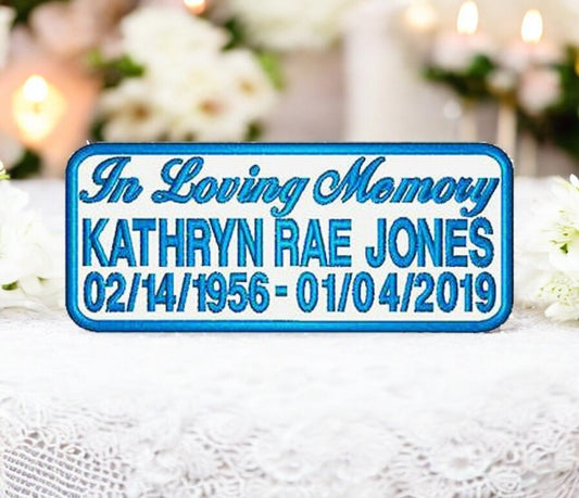 Embroidery 3 Lines In Loving Memory Patch - Funeral Program - Site Funeral Programs & Templates