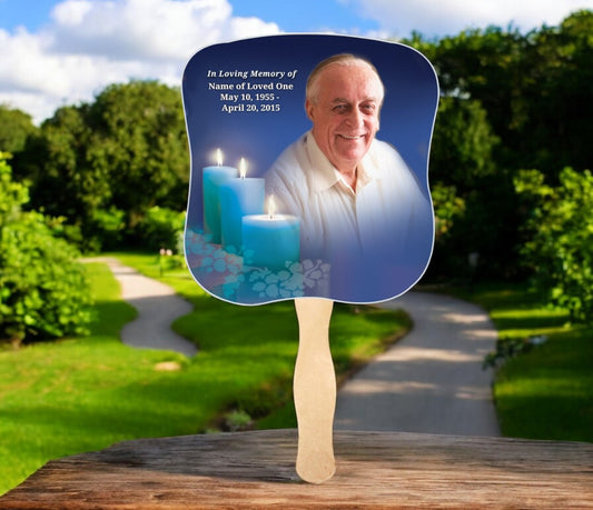 Enlighten Memorial Fan With Wooden Handle (Pack of 10)