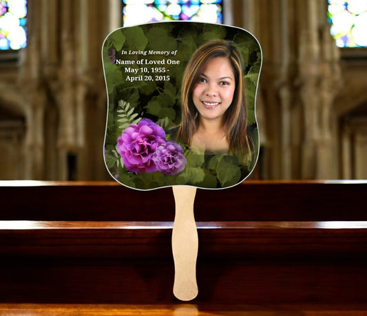 Essence Memorial Fan With Wooden Handle (Pack of 10)