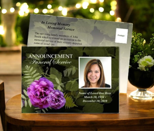 Essence Funeral Announcement Template