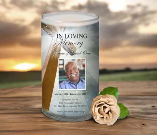 Eternal Personalized Glass Memorial Candle - The Funeral Program Site