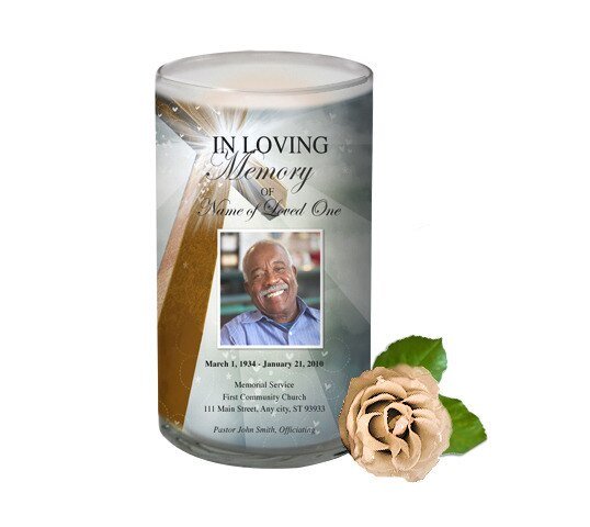 Eternal Personalized Glass Memorial Candle - The Funeral Program Site