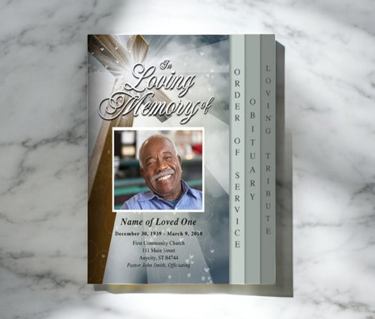 Eternal 8-Sided Graduated Funeral Program Template