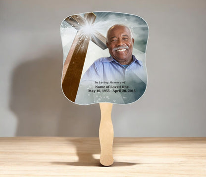 Eternal Memorial Fan With Wooden Handle (Pack of 10)