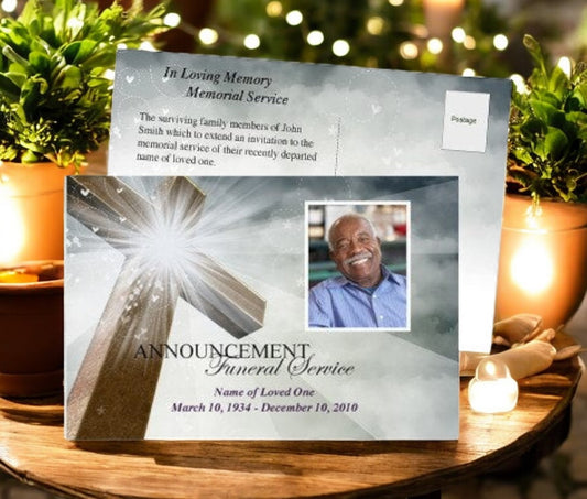 Eternal Funeral Announcement Postcard Template