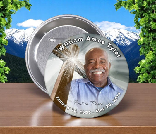 Eternal Cross Memorial Button Pin (Pack of 10)