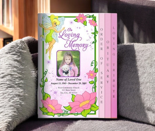Fairy 8-Sided Graduated Funeral Program Template