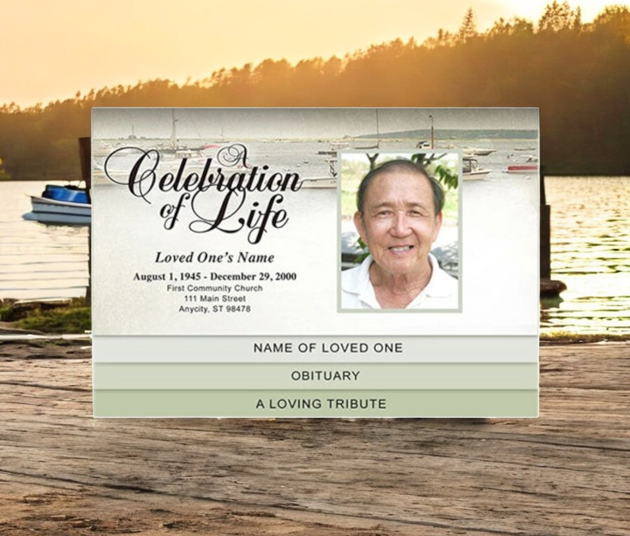 Fishing 8-Sided Graduated Bottom Fold Program Template