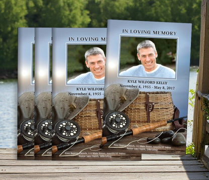 Fisherman Bifold Funeral Program Design & Print (Pack of 50)