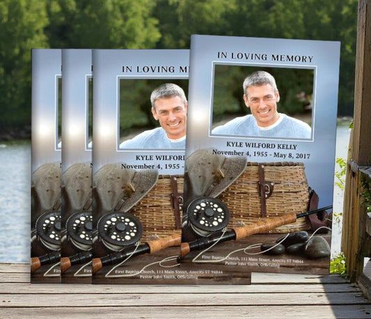 Fisherman Bifold Funeral Program Design & Print (Pack of 50)