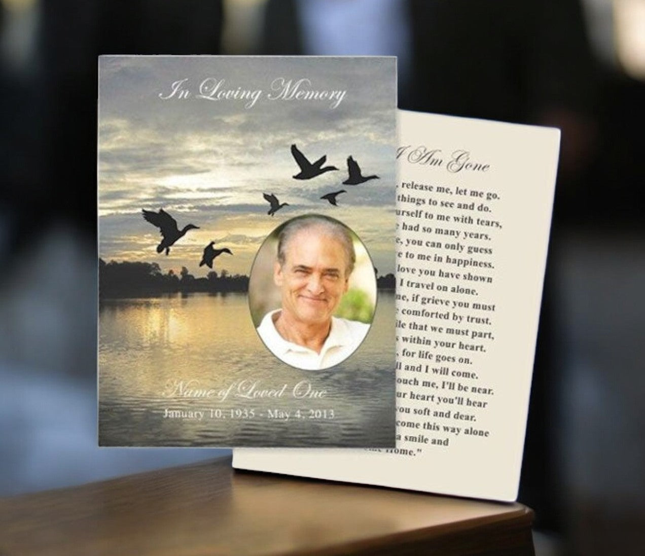 Flight Small Memorial Card Template