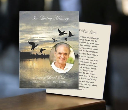 Flight Small Memorial Card Template