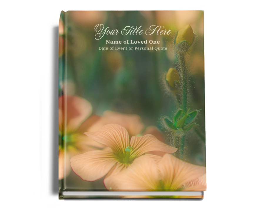 Floral Memorial Funeral Guest Book