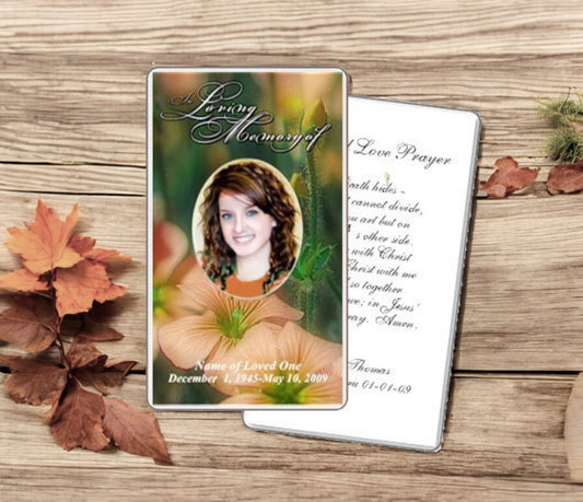 Floral Prayer Card Template