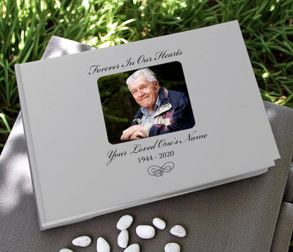 Flourish Linen Landscape Funeral Guest Book