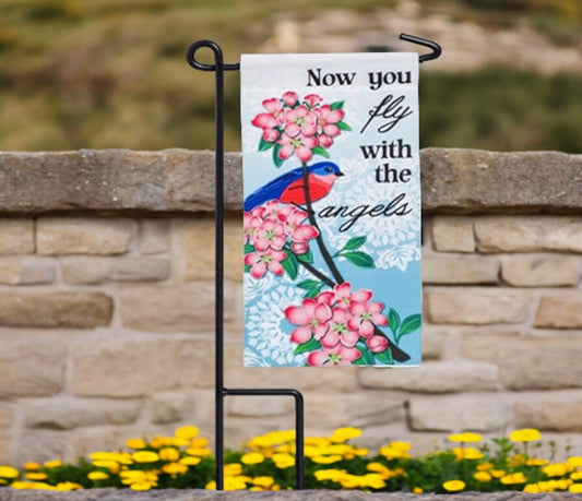 Fly With Angels Memorial Garden or Cemetery Flag - Funeral Program - Site Funeral Programs & Templates