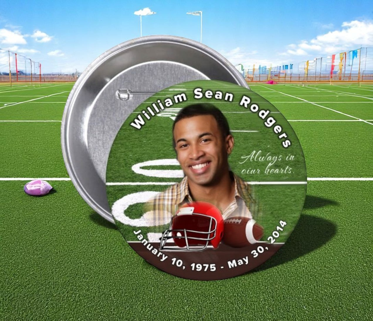 Football Memorial Button (Pack of 10)