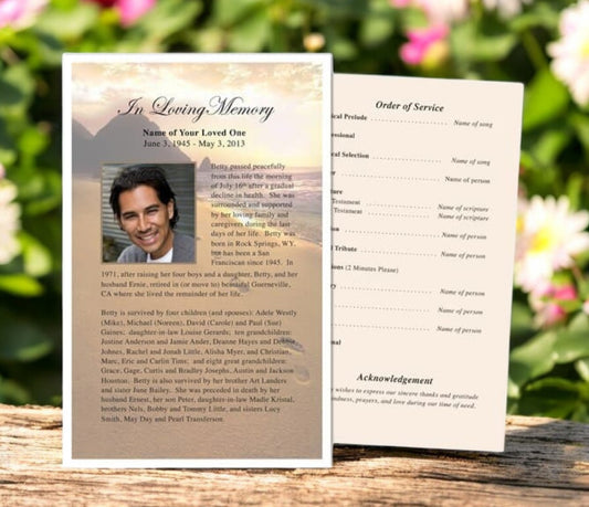 Footprints Funeral Flyer Template