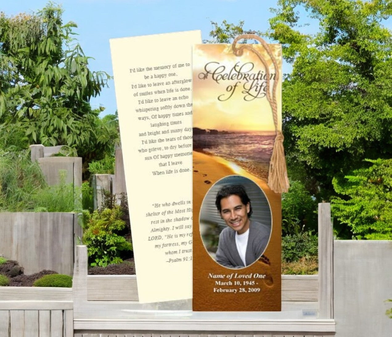 Footprints Memorial Bookmark Template