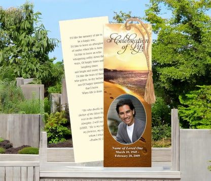 Footprints Memorial Bookmark Template
