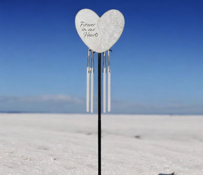 Forever In Our Hearts Garden Chimes Stake - Funeral Program - Site Funeral Programs & Templates