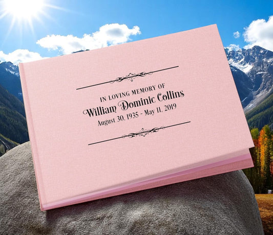 Francesca Landscape Linen Funeral Guest Book