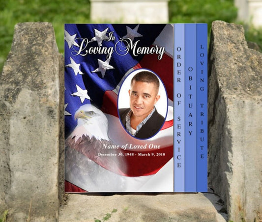 Freedom 8-Sided Graduated Funeral Program Template
