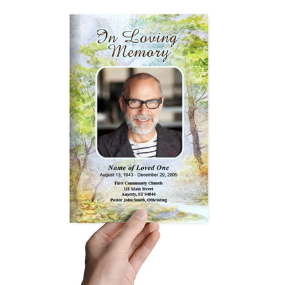 Greenery Funeral Program Template