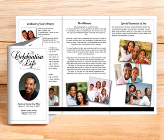 Classic TriFold Funeral Brochure Template
