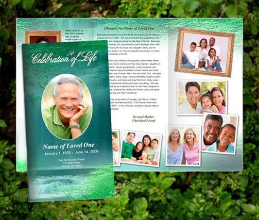 Cascade Trifold Funeral Brochure Template