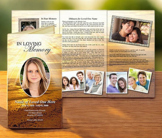 Shine TriFold Funeral Brochure Template
