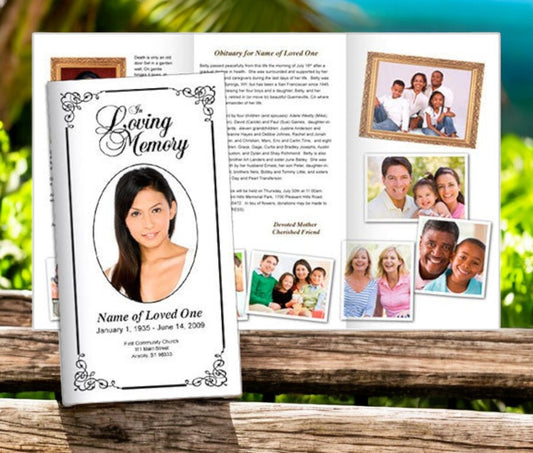 Cadence Trifold Funeral Brochure Template