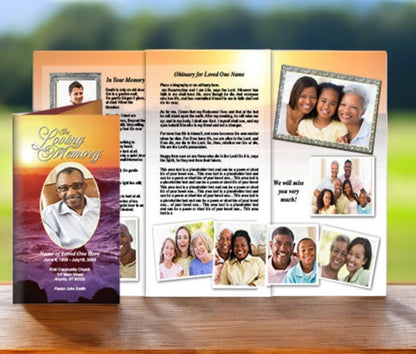 Twilight Trifold Funeral Brochure Template