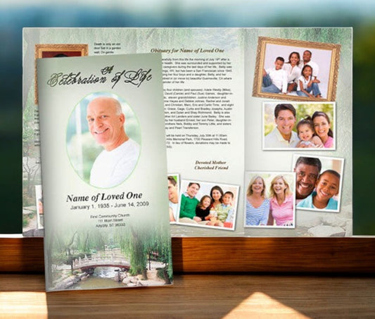Bridge Trifold Funeral Brochure Template