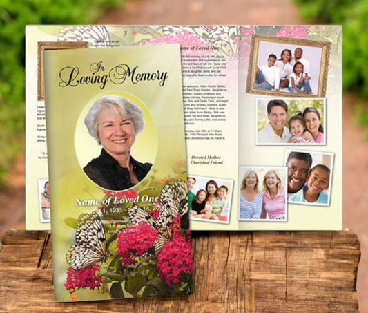 Bouquet Funeral Brochure Template