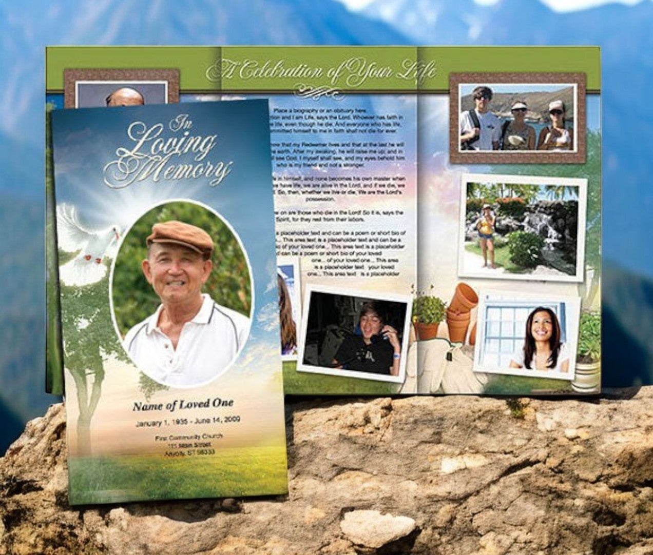 Gardener TriFold Funeral Brochure Template