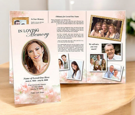 Garland TriFold Funeral Brochure Template