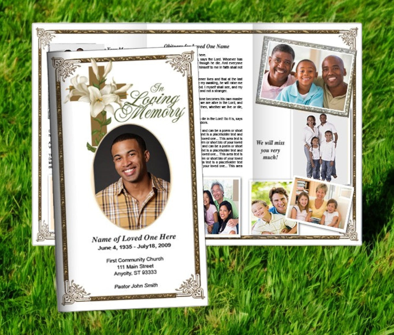 Bethany Trifold Funeral Brochure Template