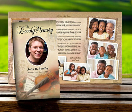 Harmony TriFold Funeral Brochure Template
