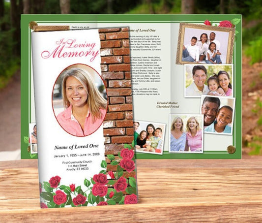 Austere Trifold Funeral Brochure Template