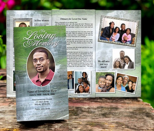 Majestic TriFold Funeral Brochure Template