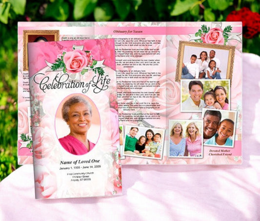 Precious Trifold Funeral Brochure Template