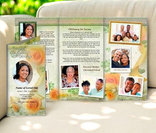 Rejoice TriFold Funeral Brochure Template