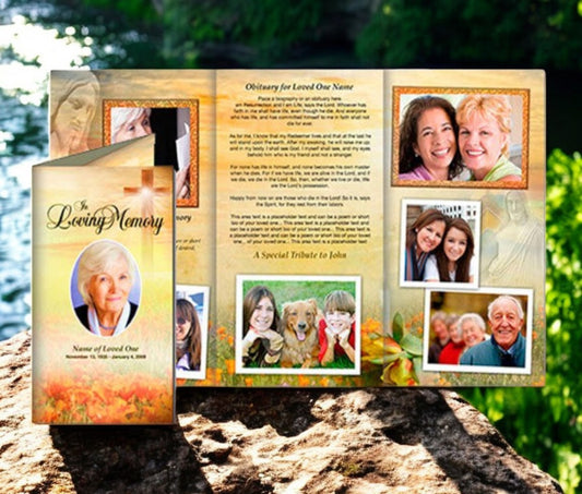 Savior TriFold Funeral Brochure Template